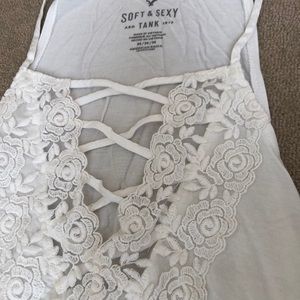 White lace tank top